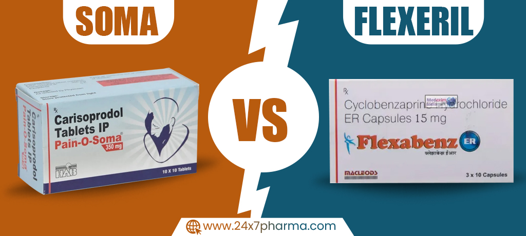 What is the difference between Flexeril and Soma?